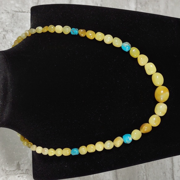 Jay King Yellow Agate/Turquoise Bead Necklace - Picture 2 of 5